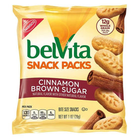 Belvita breakfast biscuits closeup reveals crumb texture for a satisfying morning bite.