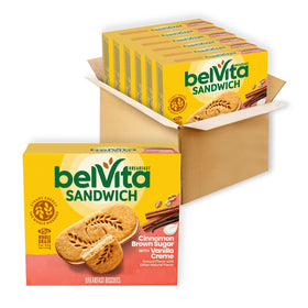 Belvita breakfast sandwich Cinnamon Brown Sugar with Vanilla Creme for on-the-go energy