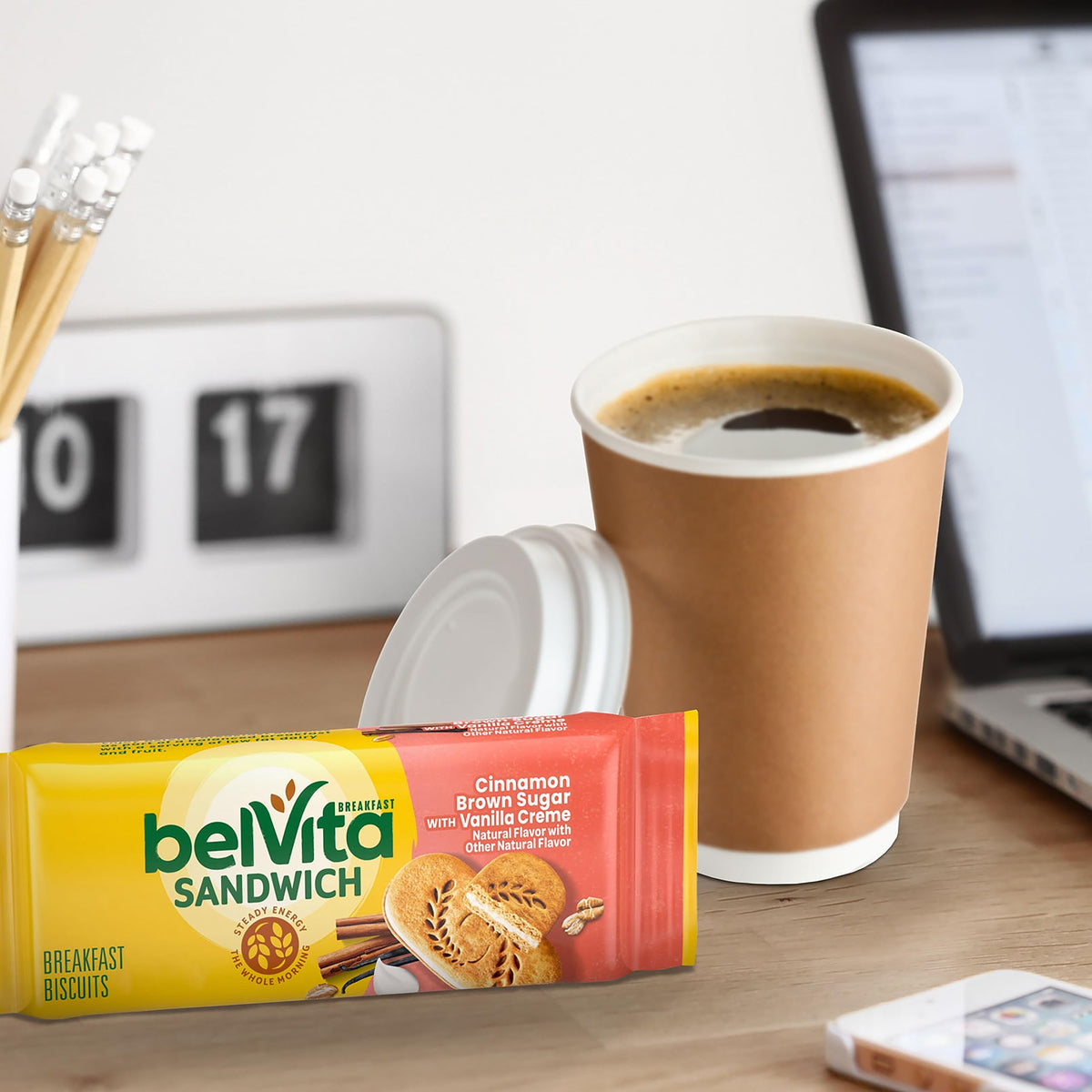 Belvita breakfast pairs well with coffee, yogurt, or fruit