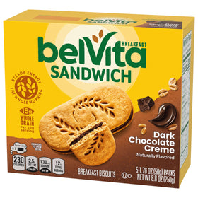Belvita bulk six-box display for organized morning snack stock.