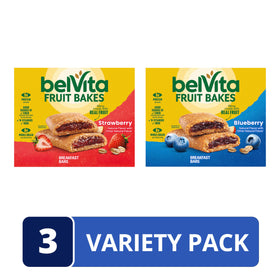 Belvita Fruit Bakes blueberry bar close-up showing real fruit filling