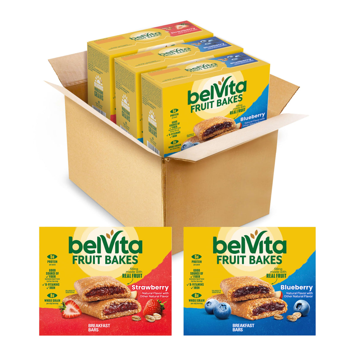 Belvita Fruit Bakes blueberry bars pack for breakfast on the go