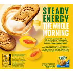 Belvita on-the-go breakfast biscuits ready to grab and enjoy.