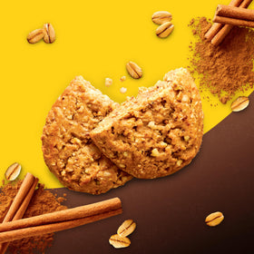 Six-box Belvita Cinnamon Oat display highlighting convenient bulk packaging.