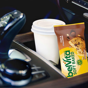 Soft and chewy Belvita bar texture presented for a satisfying bite