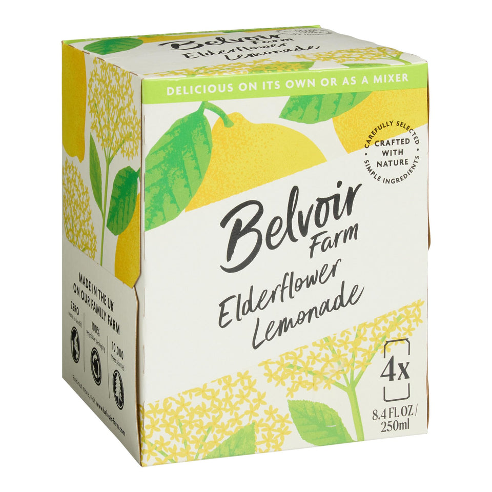 Belvoir Farms Sparkling Elderflower Lemonade bottle highlighting artisanal craft and elegant taste