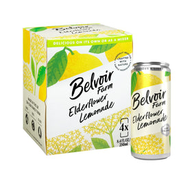 Belvoir Farms Sparkling Elderflower Lemonade in a glass, ideal for entertaining