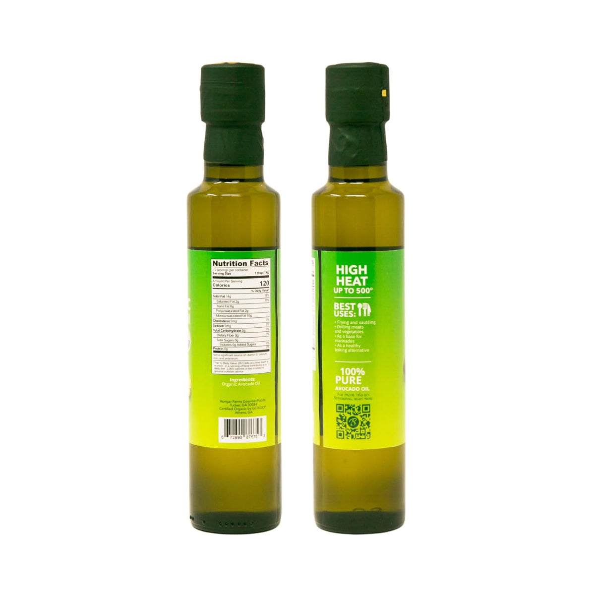 Benissimo avocado oil label closeup showing organic purity