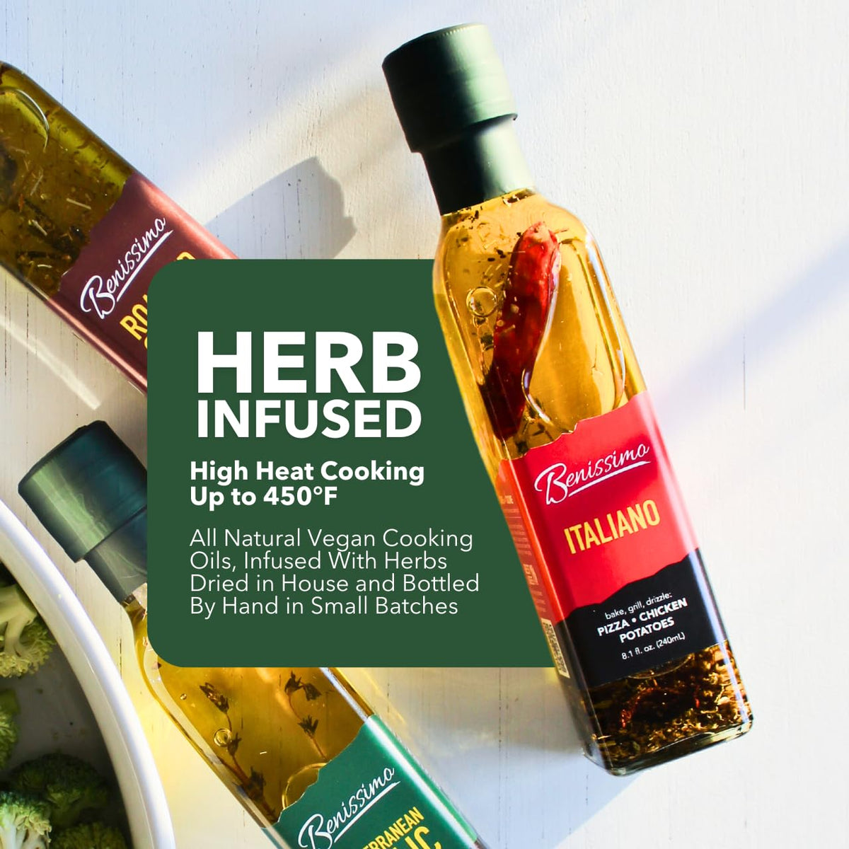 Benissimo Chef Pack Gift Set showcases four oils for versatile cooking.
