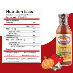 Close-up of Bennett's bottle highlighting glossy label and chunky sauce texture