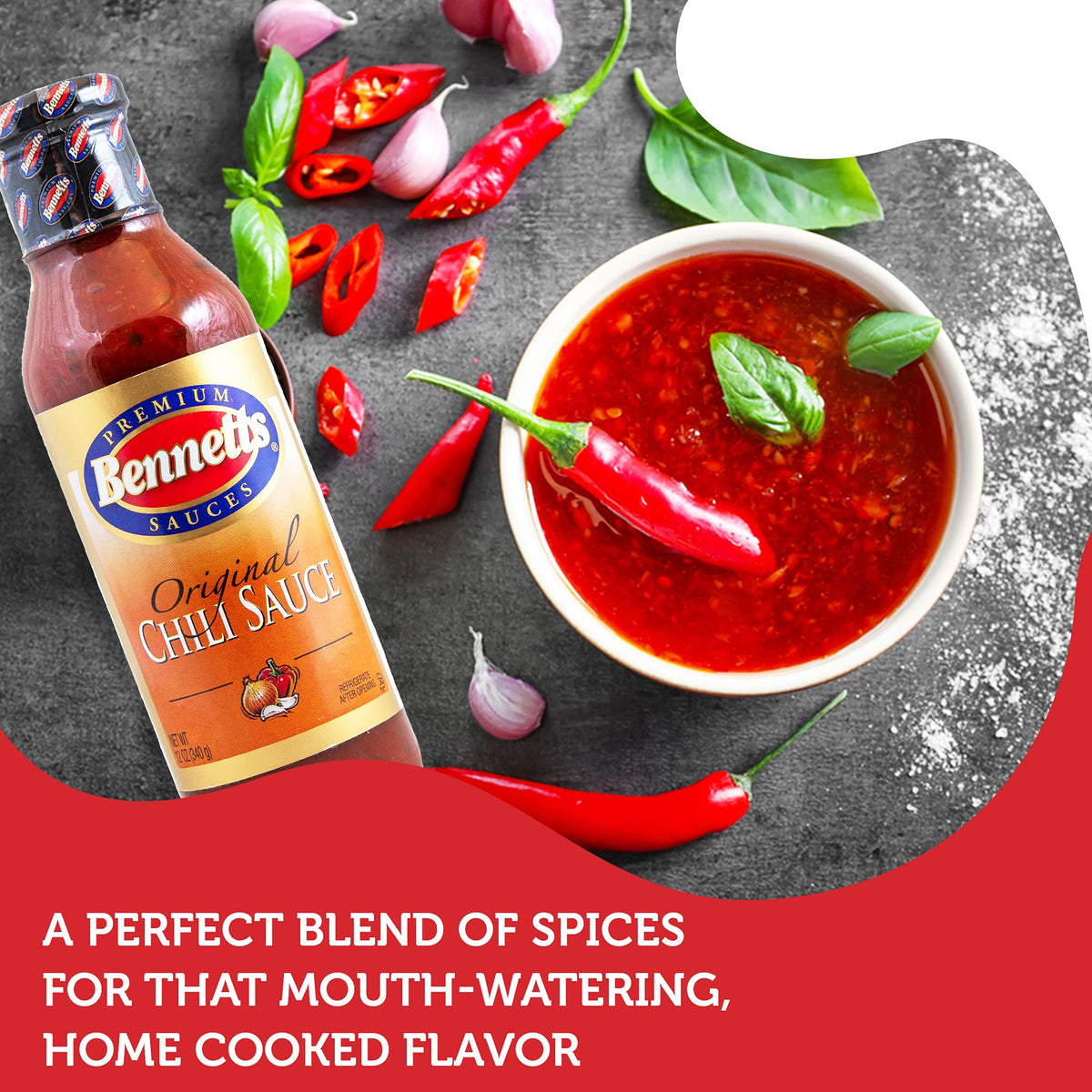 Sauce-drenched brisket option using Bennett's Original Chili Sauce