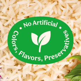 Close-up of BEN'S ORIGINAL Jasmine Rice grains highlighting authentic long-grain texture.
