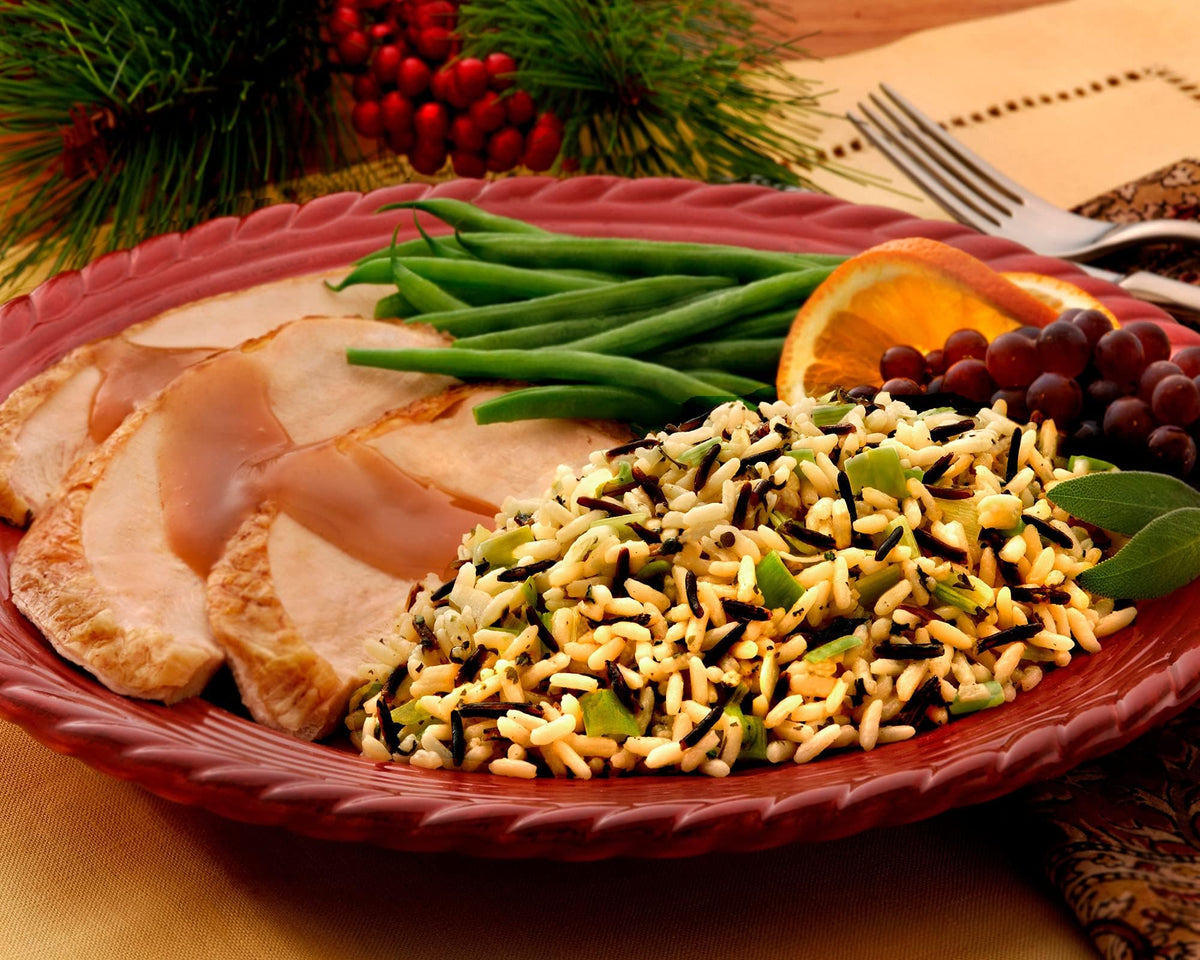 BEN'S ORIGINAL long grain and wild rice ingredients panel highlights a 23-herb blend.