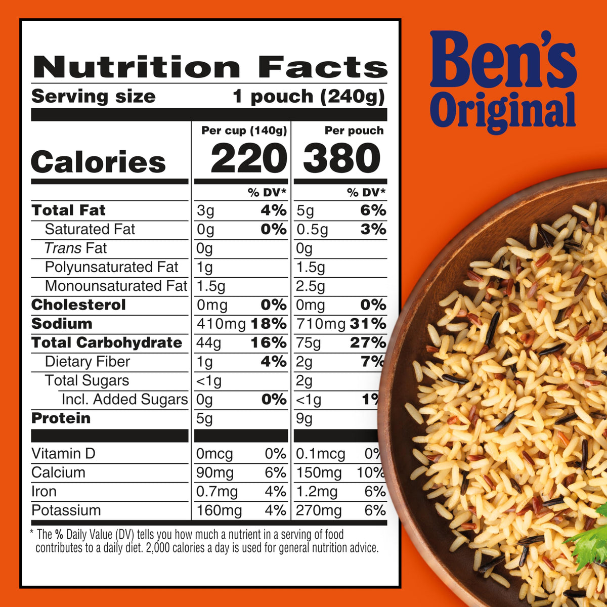BEN'S ORIGINAL Ready Rice aroma and herbs steam from bowl