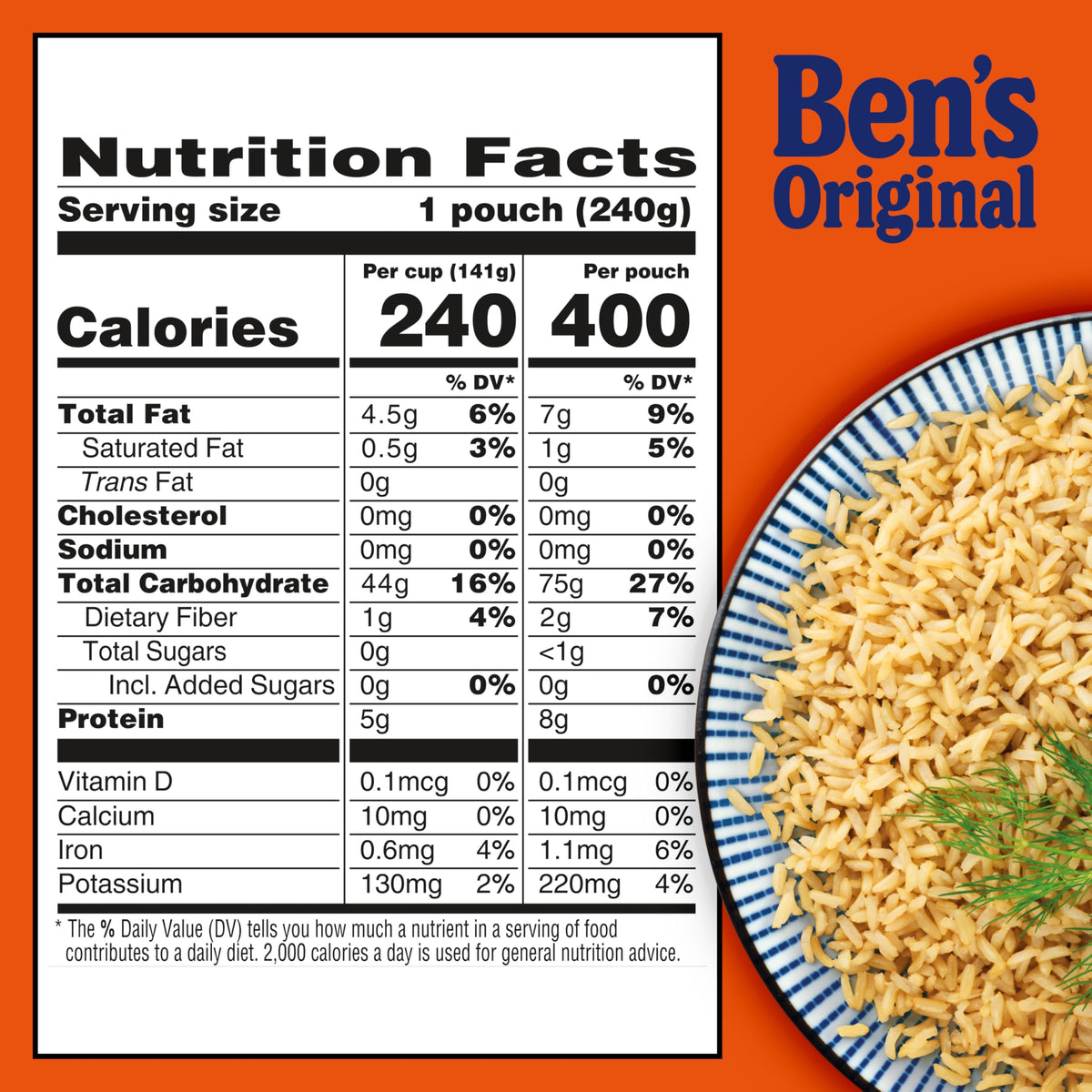 BEN'S ORIGINAL Ready Rice Brown Basmati nutty flavor ready to enjoy