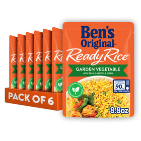 BEN'S ORIGINAL Ready Rice garden vegetable pouch front for quick meals.