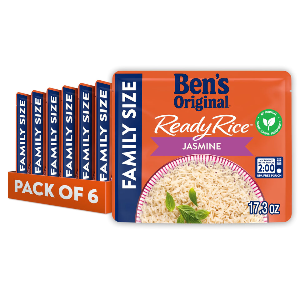 BEN'S ORIGINAL Ready Rice Jasmine pouch packaging for quick weeknight meals