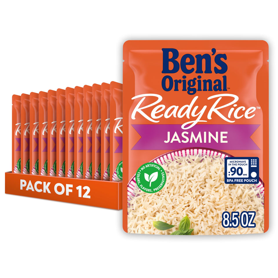 BEN'S ORIGINAL Ready Rice Jasmine Rice pouch, ready in 90 seconds for a quick dinner side.