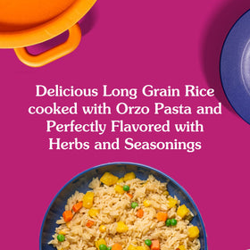 Close-up of herbs and orzo in BEN'S ORIGINAL Ready Rice Rice Pilaf