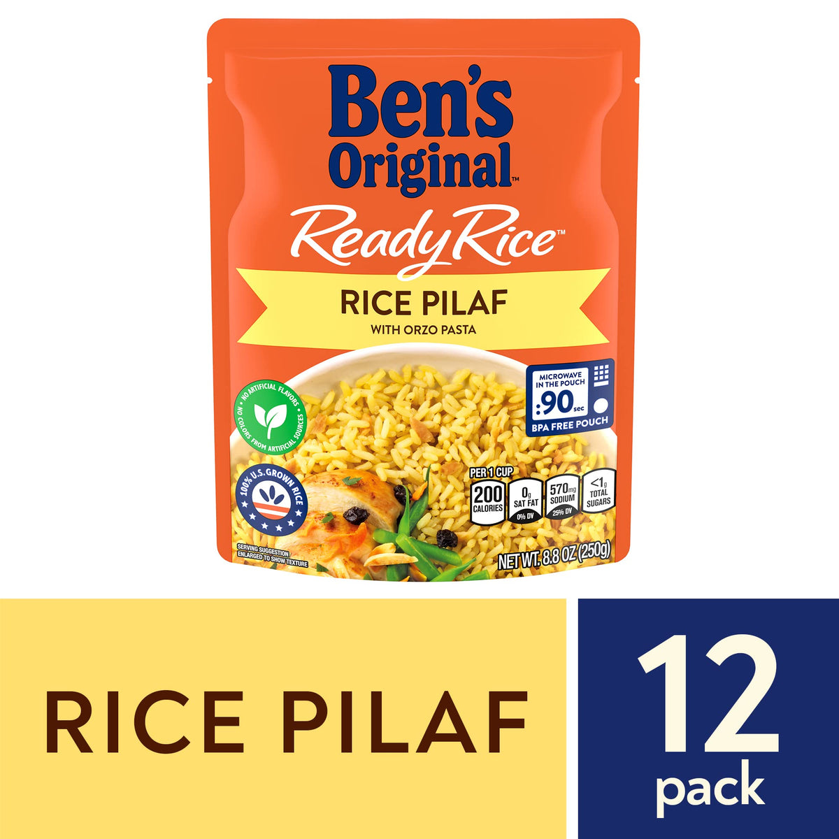 BEN'S ORIGINAL Ready Rice Rice Pilaf microwave pouch ready in minutes