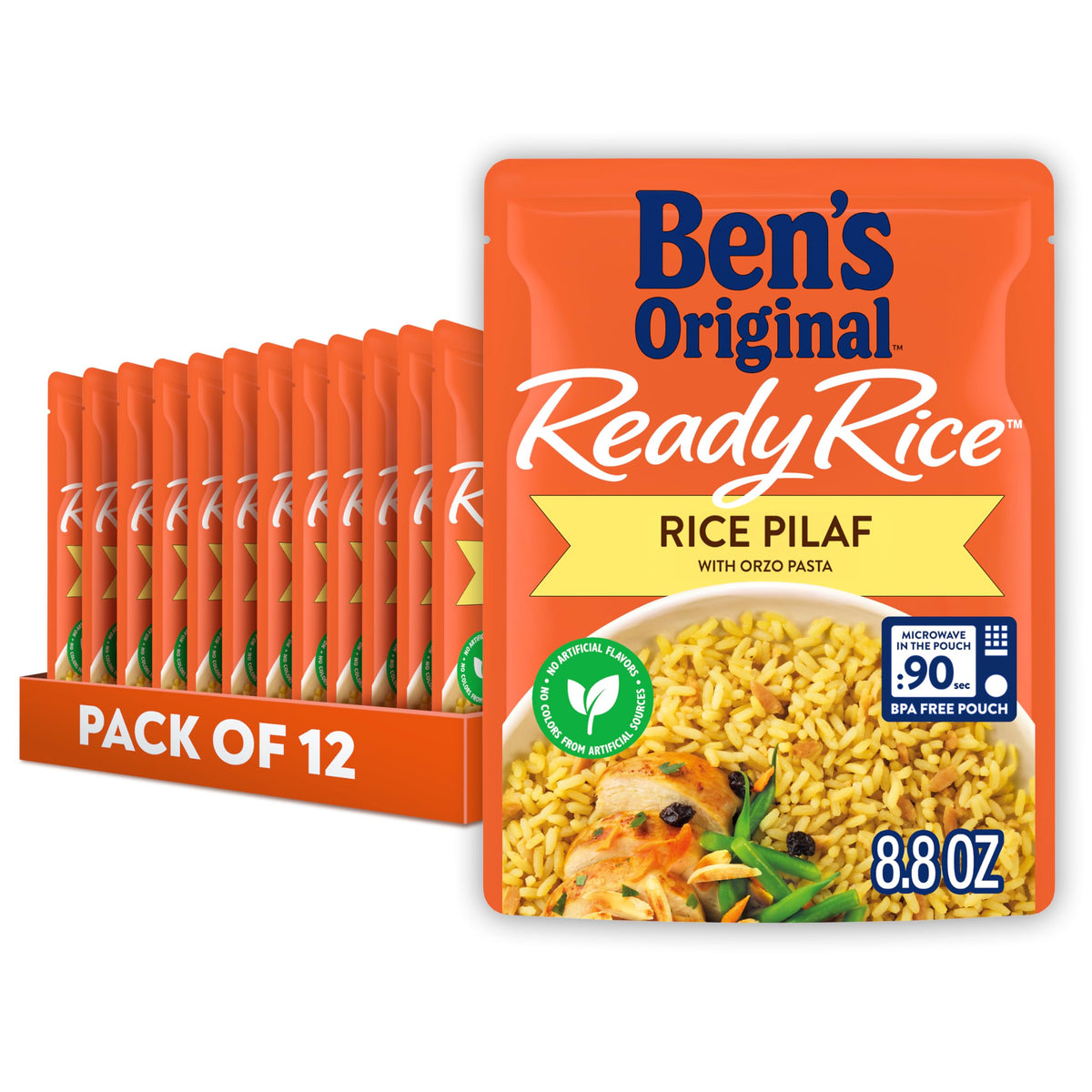 BEN'S ORIGINAL Ready Rice Rice Pilaf pack shot for a quick savory side