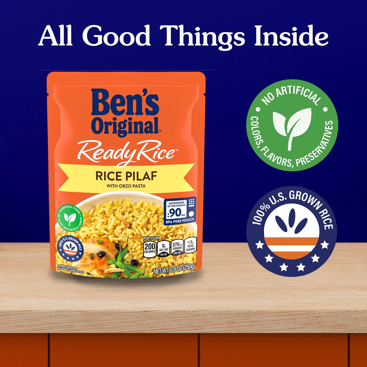 BEN'S ORIGINAL Ready Rice Rice Pilaf served in a bowl as a side