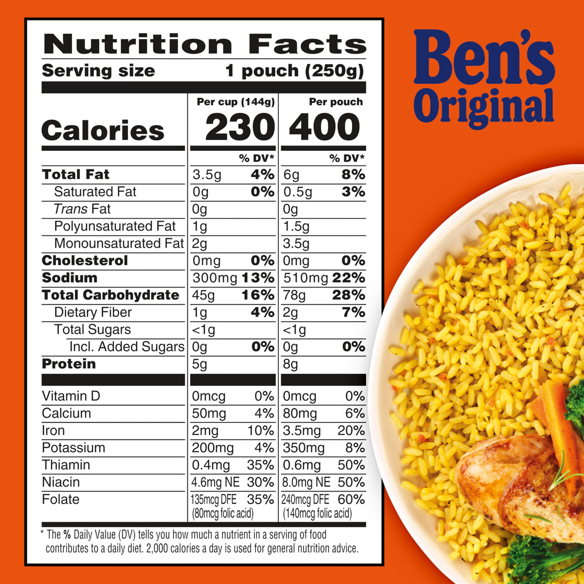 Six-pack display of Ben's Original Ready Rice Roasted Chicken