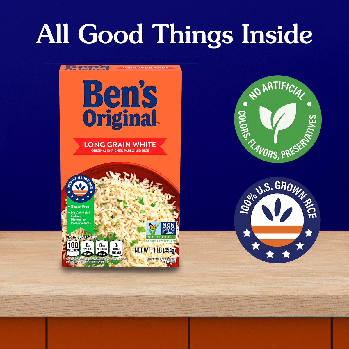 BEN'S ORIGINAL steaming rice in a bowl, ready to serve as a side.