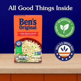 BEN'S ORIGINAL steaming rice in a bowl, ready to serve as a side.