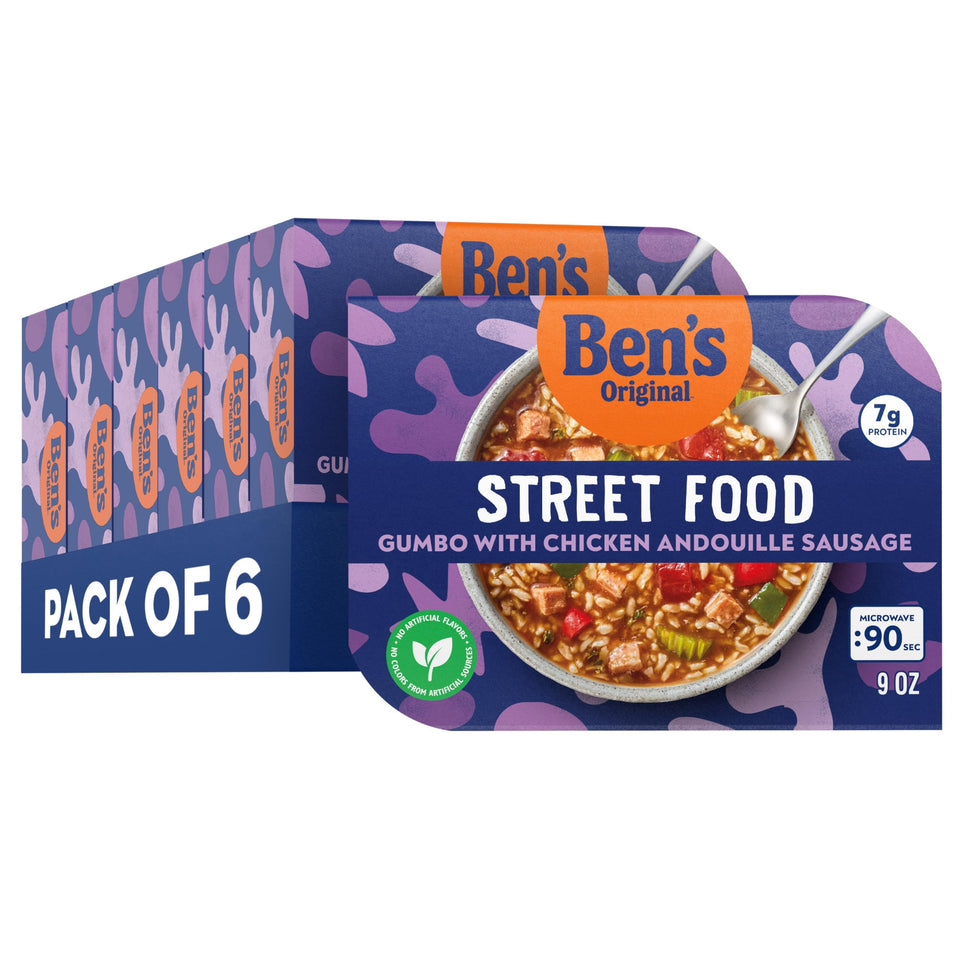 BEN'S ORIGINAL Street Food Gumbo with Chicken Andouille Sausage in a 9oz serving, ready to heat