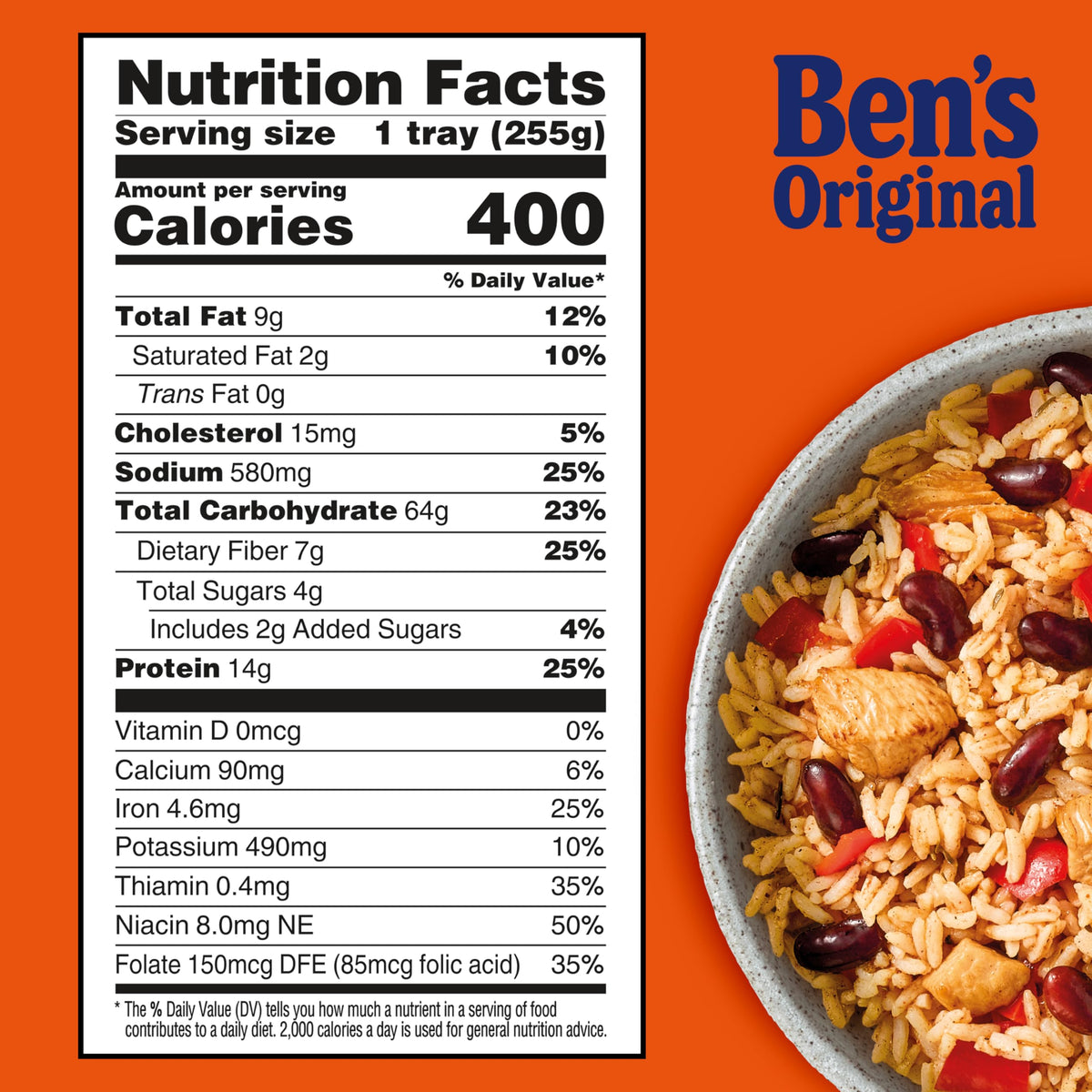 Steaming hot BEN'S ORIGINAL Street Food bowl after microwaving