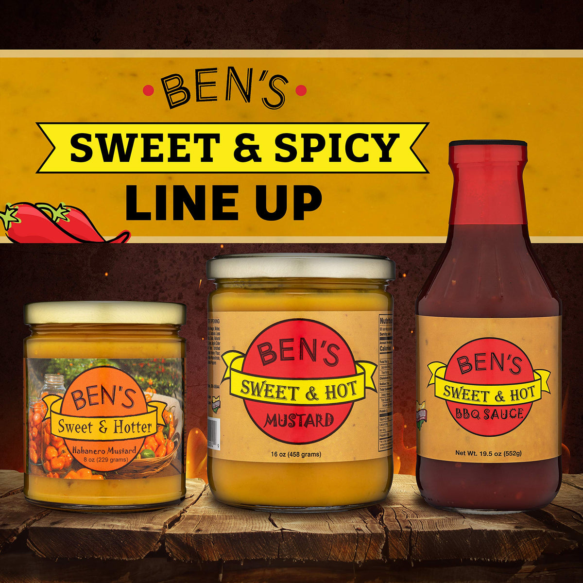 Ben's Sweet & Hot mustard on burgers to boost savory toppings.