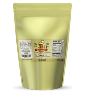 Benson's Table Tasty salt substitute jar delivers savory flavor without sodium, ideal for low-sodium meals.