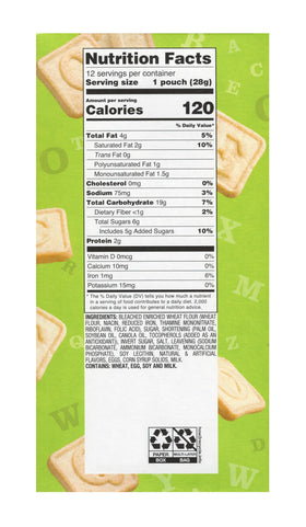 Benton’s Mini Cookie Snack Packs alphabet close-up of one-ounce pouches for easy portion control