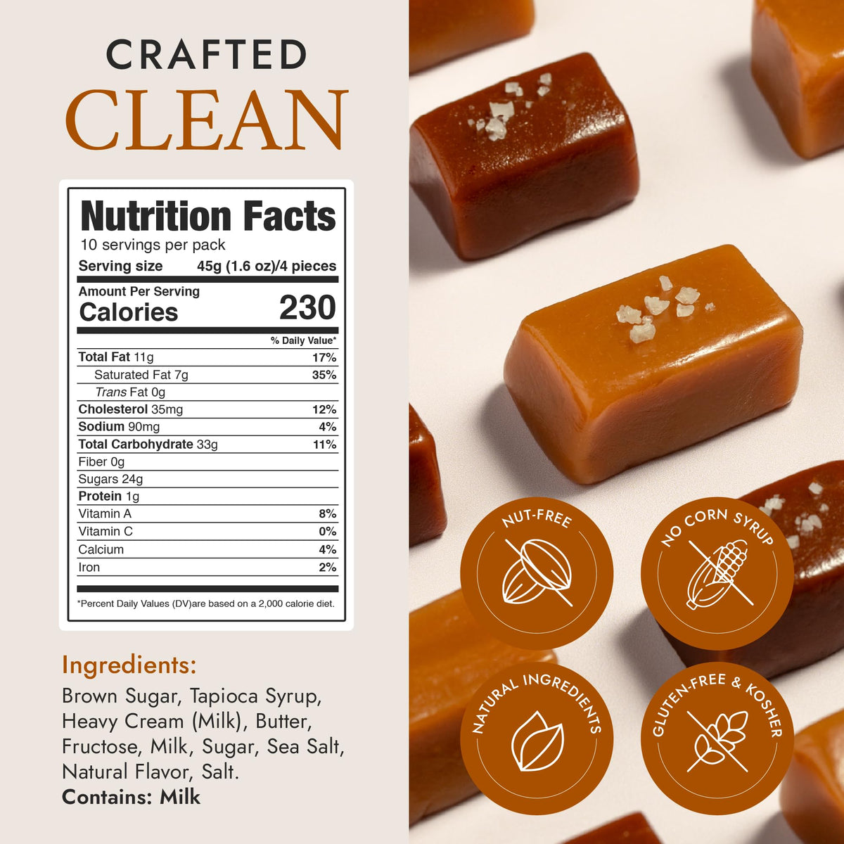 Bequet Butterscotch caramels with rich, creamy notes for comforting treats.