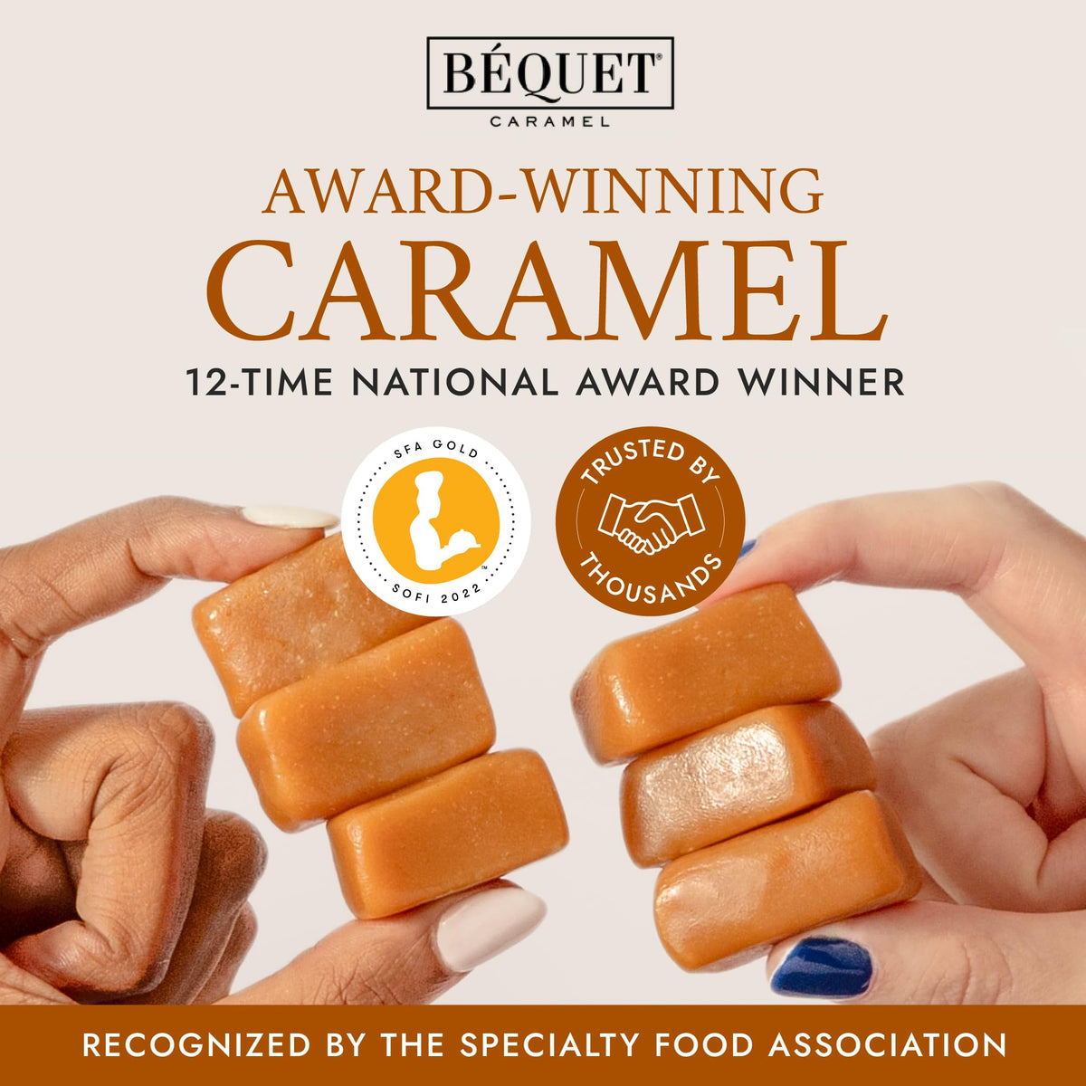Bequet Celtic Sea Salt Caramel gift box open, showcasing the candies.