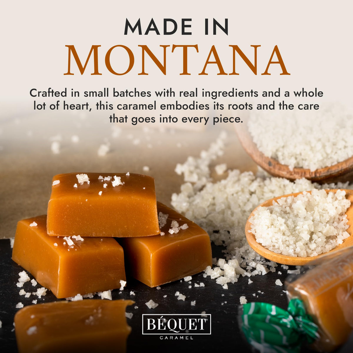 Bequet Celtic Sea Salt Caramel packaging highlights kosher and gluten-free certification.