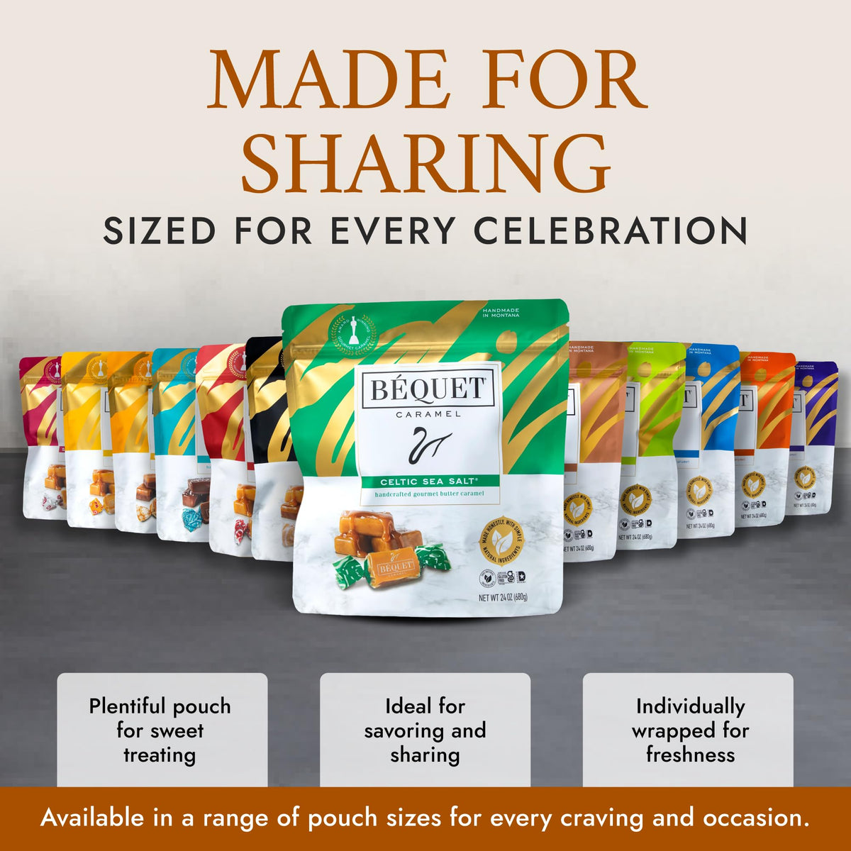 Gift-ready Béquet caramels in a stylish gift pack for celebrations.