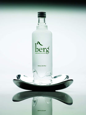 Berg Water iceberg origin label communicates ancient provenance and purity.