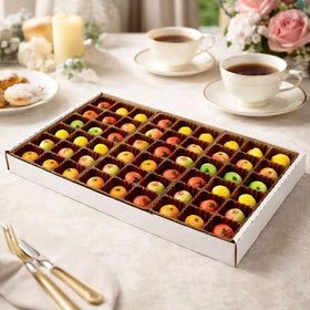 Bergen Marzipan orange-shaped marzipan offers colorful, shareable treats.