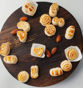 Bergen Marzipan plate-tasting setup invites savoring with coffee or tea.
