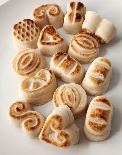 Bergen Marzipan Toasted Marzipan slices arranged on a plate for a refined nibble with nutty aroma.
