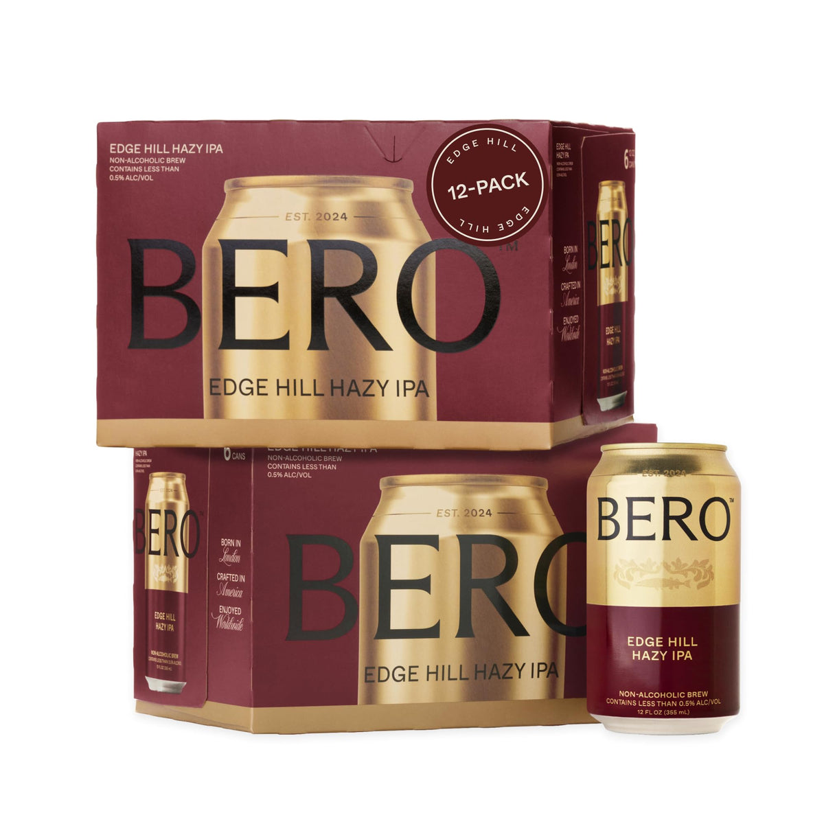 BERO Edge Hill Hazy IPA can showing tropical hops for a refreshing non alcoholic option