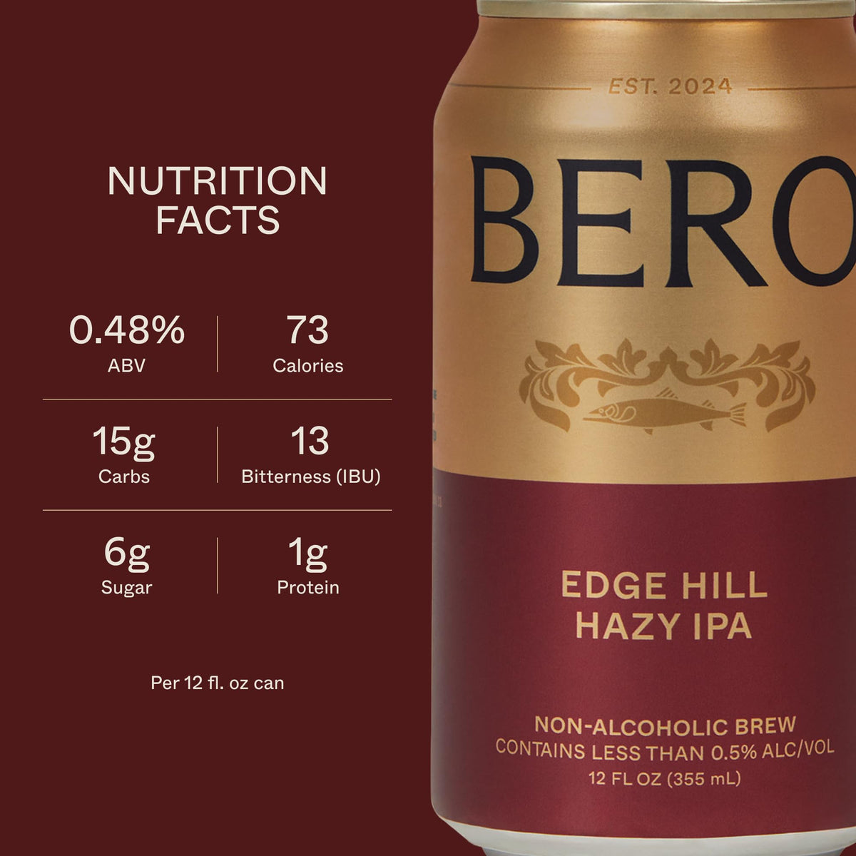 BERO Edge Hill Hazy IPA pour-glass capturing juicy aroma for relaxed, alcohol-free gatherings