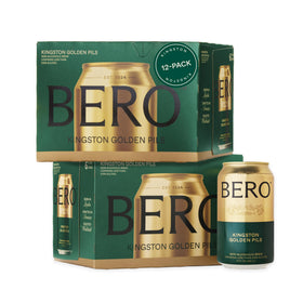 BERO Kingston Golden Pils bottle showcasing the golden color and crisp taste