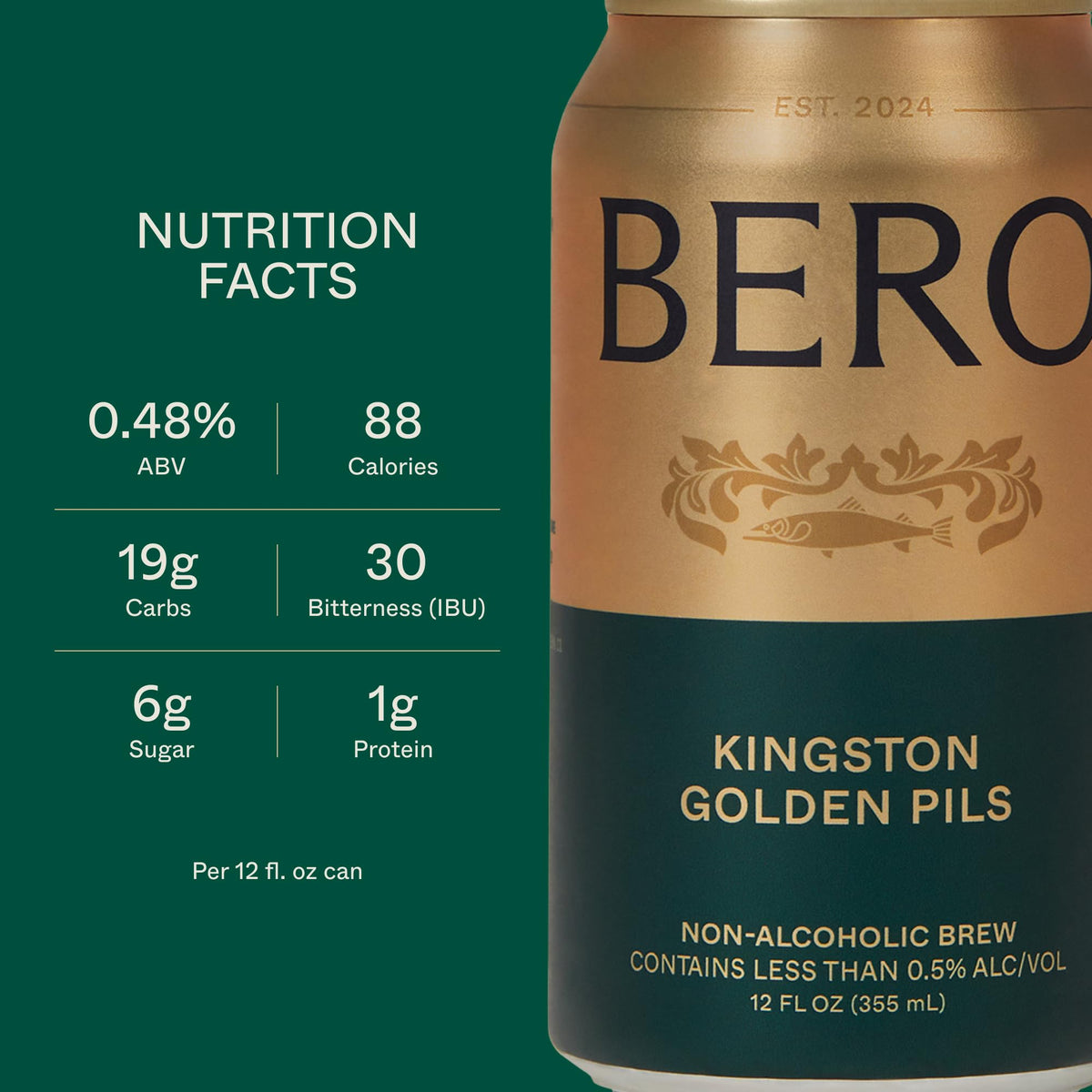 BERO Kingston Golden Pils glass pour reveals balanced aroma and smooth finish