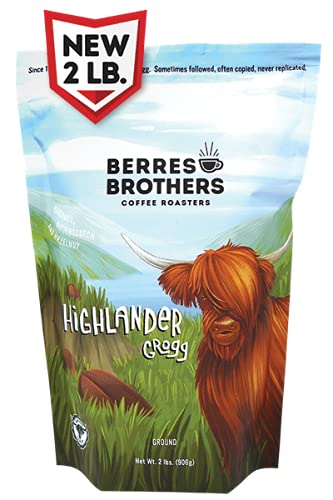 Berres Brothers Highlander Grogg ground coffee 2lb package with rich caramel-hazelnut notes.