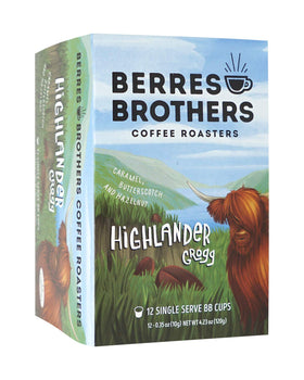 Berres Brothers Highlander Grogg steaming mug showcasing rich caramel flavor