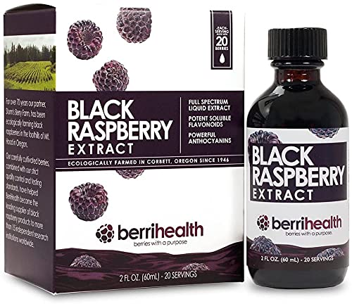 BerriHealth Oregon black raspberry extract bottle highlighting antioxidant-rich formulation.
