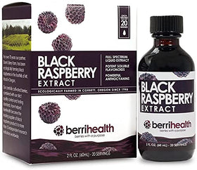 BerriHealth Oregon black raspberry extract bottle highlighting antioxidant-rich formulation.